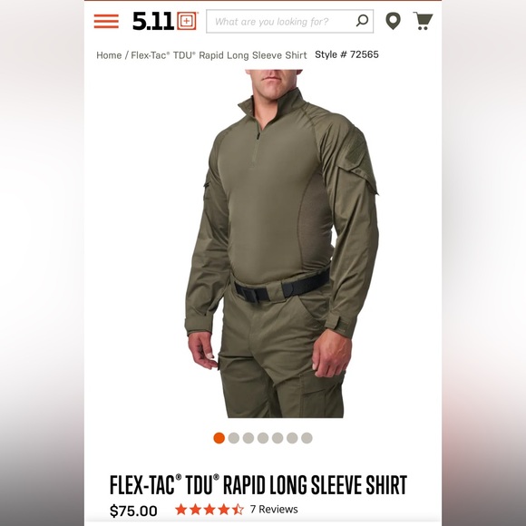 5.11 Tactical series flex-tac TDU rapid long sleeve shirt - Picture 1 of 4